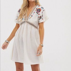 Asos Creme Kimono dress embroided